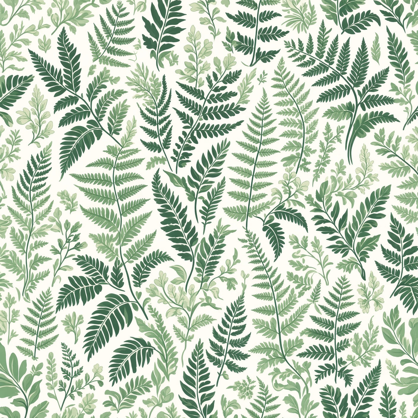 Watercolor Fern Peel and Stick Wallpaper