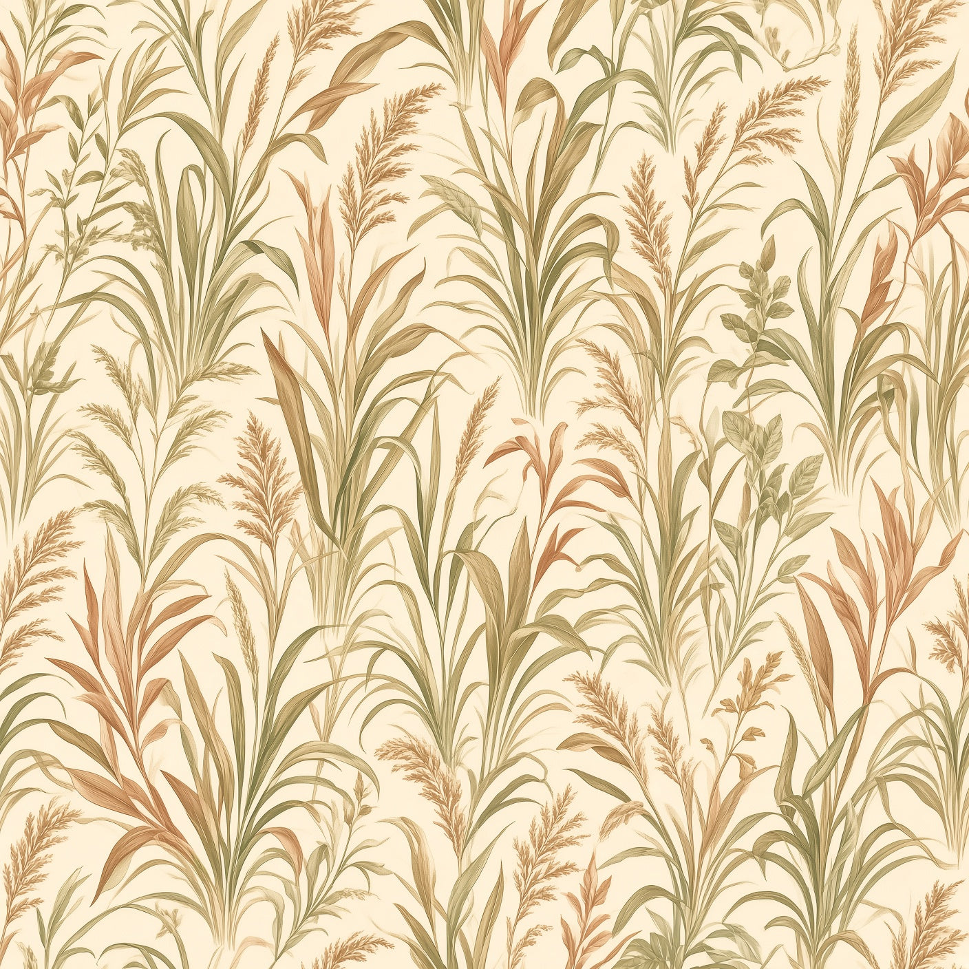Pampas Grass Botanical Peel and Stick Wallpaper – 60"x50"