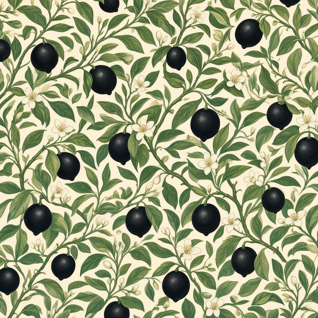 Black Olive Branch Peel and Stick Wallpaper