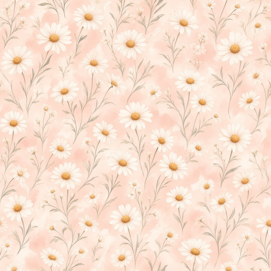 Blush Daisy Scatter Peel and Stick Wallpaper