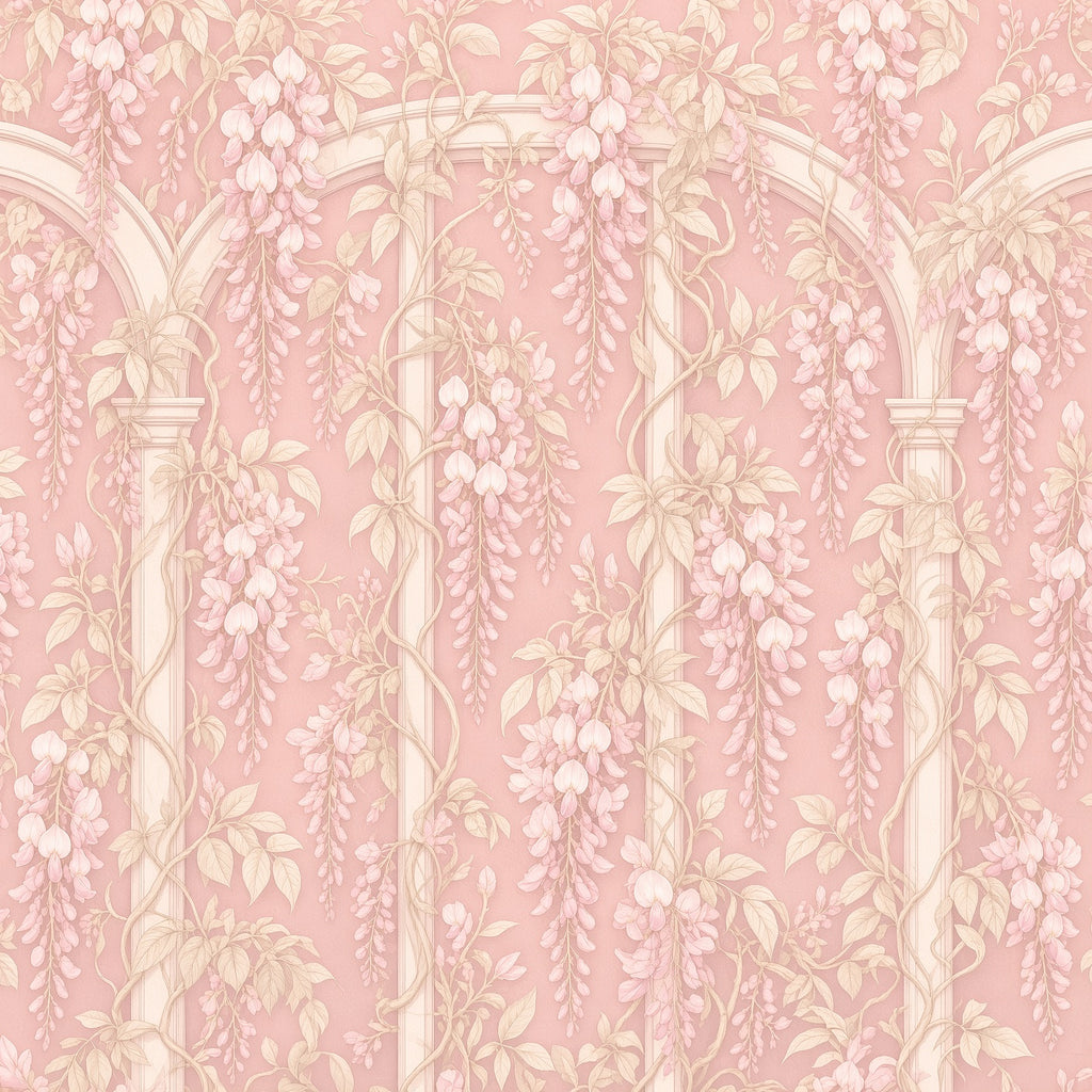 Blush Art Nouveau Archway Peel and Stick Wallpaper