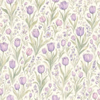 Lavender Tulip Garden Peel and Stick Wallpaper