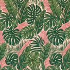 Pink Tropical Monstera Peel and Stick Wallpaper