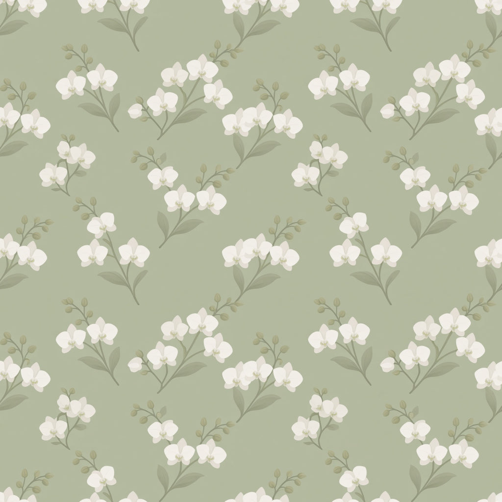 Sage Green Floral Peel and Stick Wallpaper