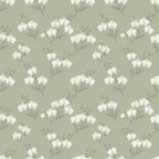 Sage Green Floral Peel and Stick Wallpaper