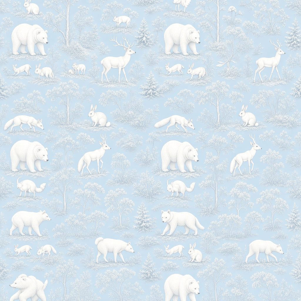 Arctic Polar Bear Peel and Stick Wallpaper – Blue Nursery & Winter Kids Room